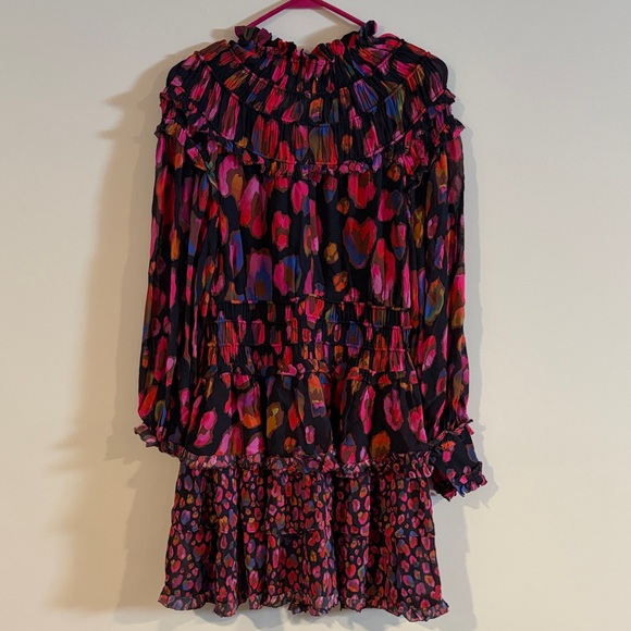 Farm Rio Iridescent Leopard Ruffled Mini Dress - Picture 6 of 9